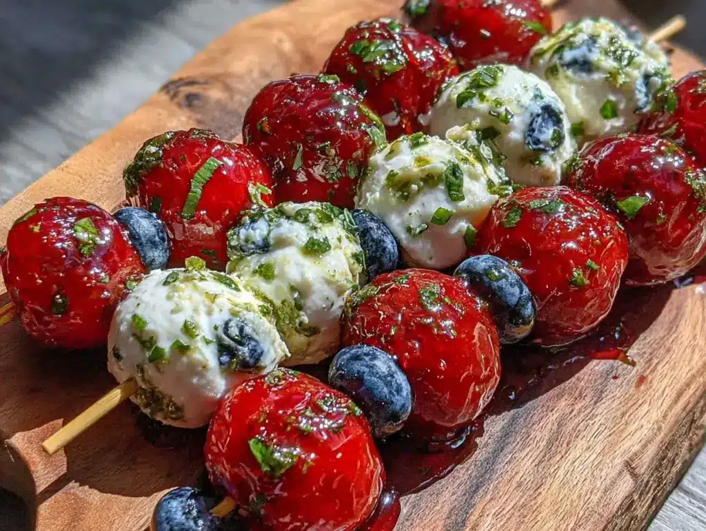 fresh mini caprese skewers - featured image