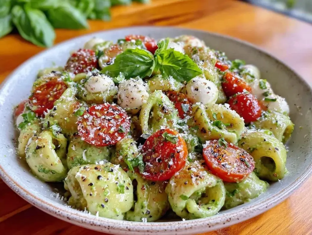 fresh pesto pasta salad - featured image