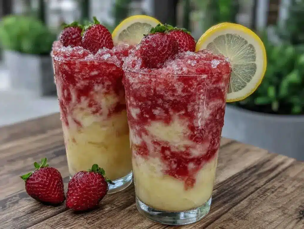 fresh strawberry lemonade slushies - featured image