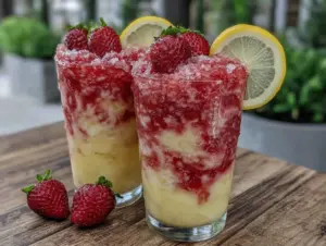 fresh strawberry lemonade slushies - featured image