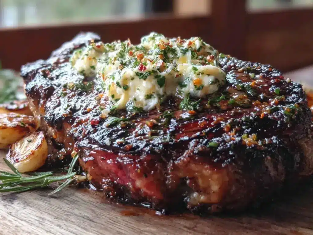 garlic butter ribeye steak - featured image