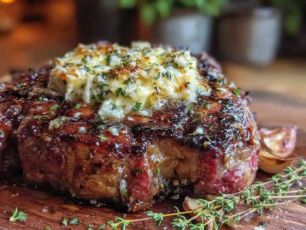 garlic herb butter grilled ribeye steak preparation steps