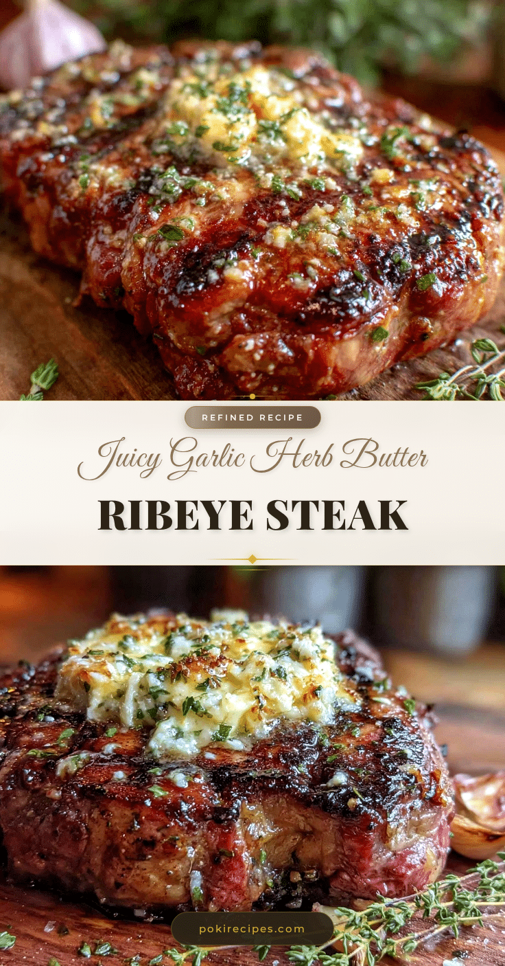 garlic herb butter grilled ribeye steak recipe