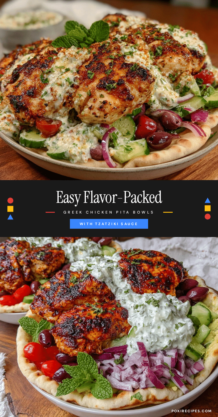 Greek chicken pita bowls recipe