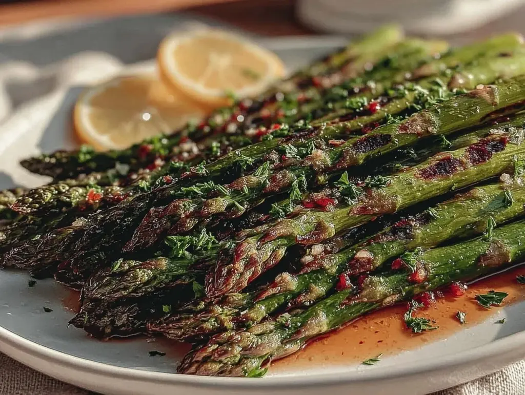 grilled asparagus lemon butter sauce - featured image