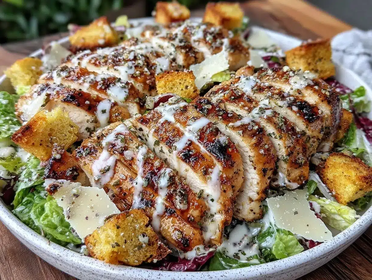 grilled chicken Caesar salad preparation steps