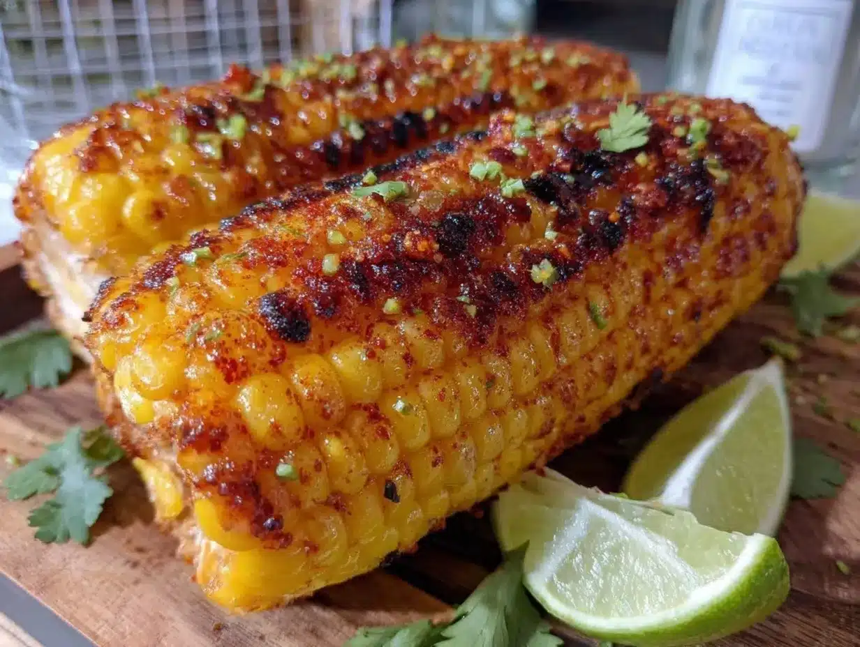 grilled corn on the cob with chipotle lime butter preparation steps