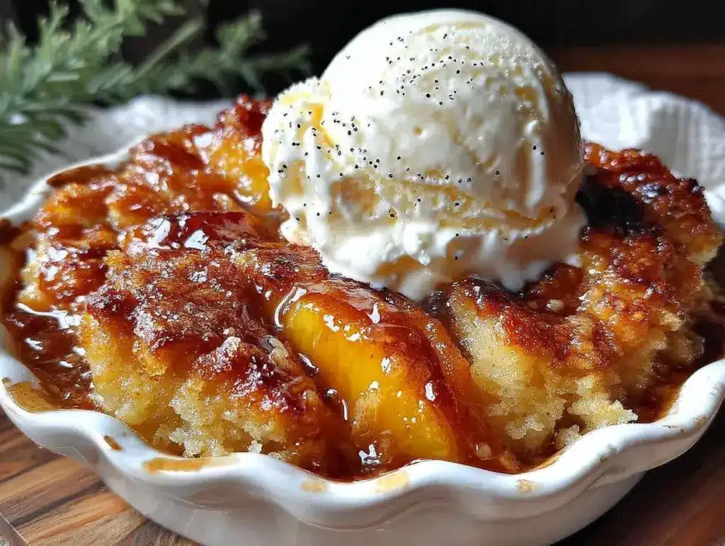 grilled peach cobbler - featured image