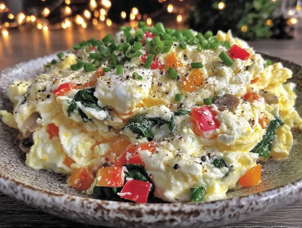 healthy protein-packed egg white veggie scramble - featured image