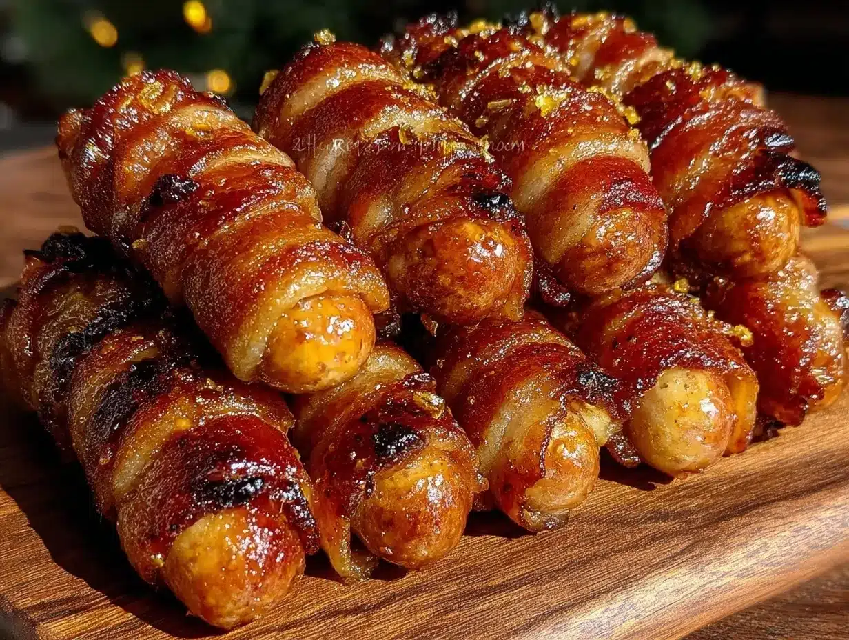 honey sriracha bacon-wrapped little smokies preparation steps