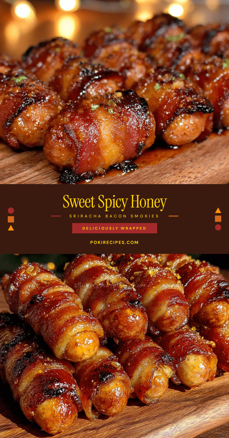 honey sriracha bacon-wrapped little smokies recipe