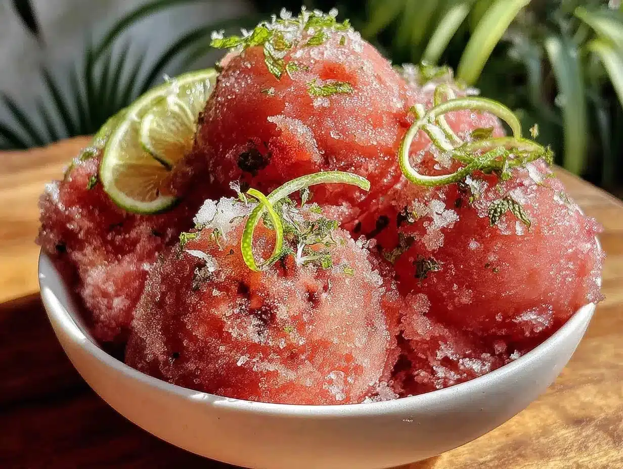 lime mint watermelon sorbet preparation steps