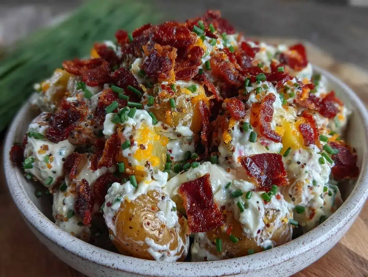 loaded baked potato salad preparation steps