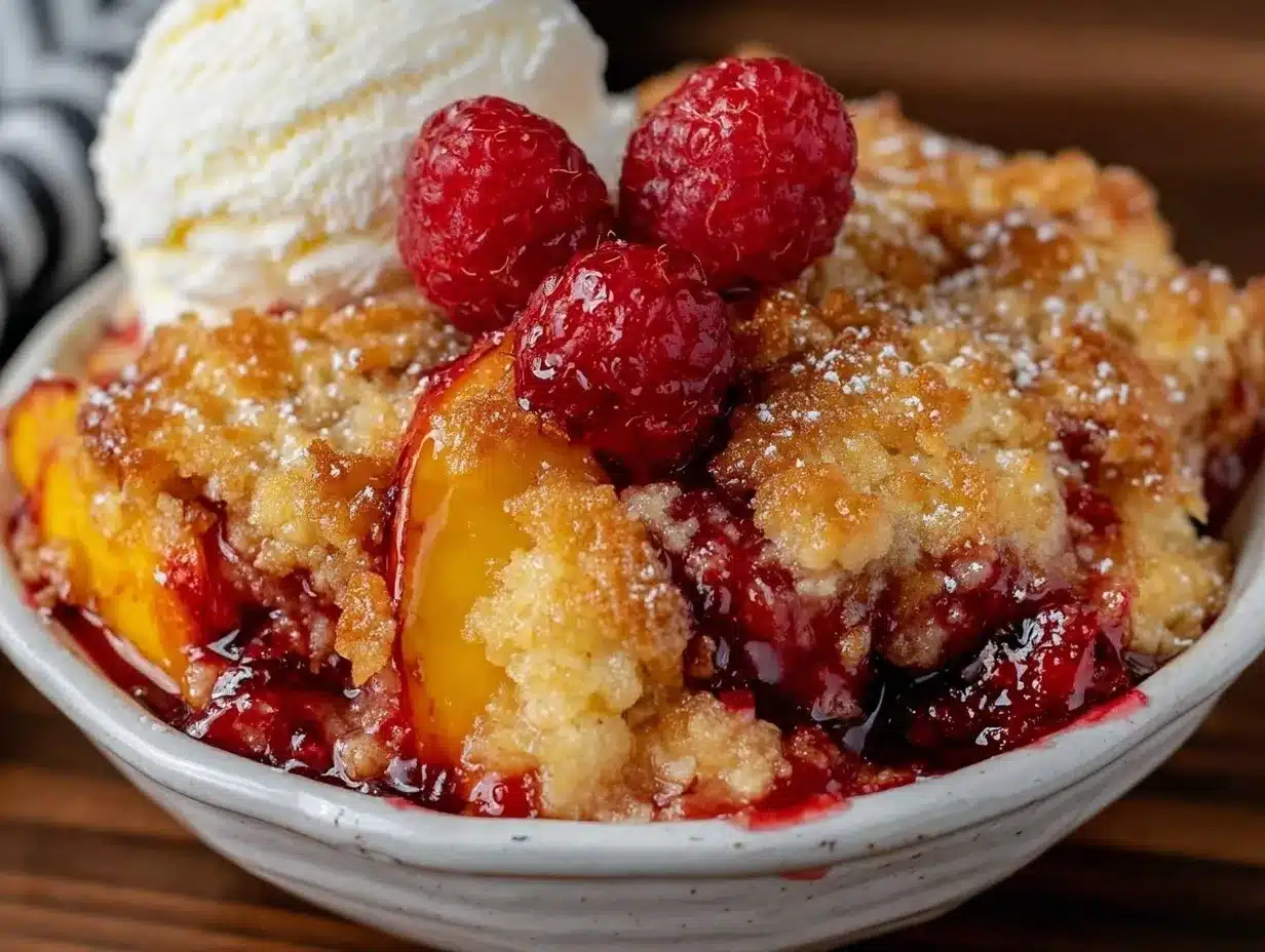 nectarine raspberry crisp preparation steps