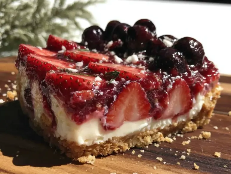 no bake cheesecake flag dessert - featured image