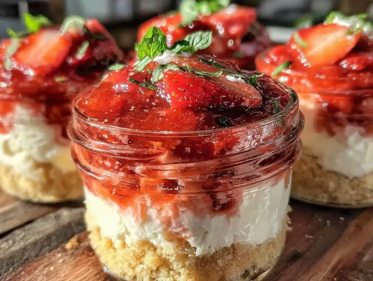 no bake strawberry cheesecake parfaits preparation steps