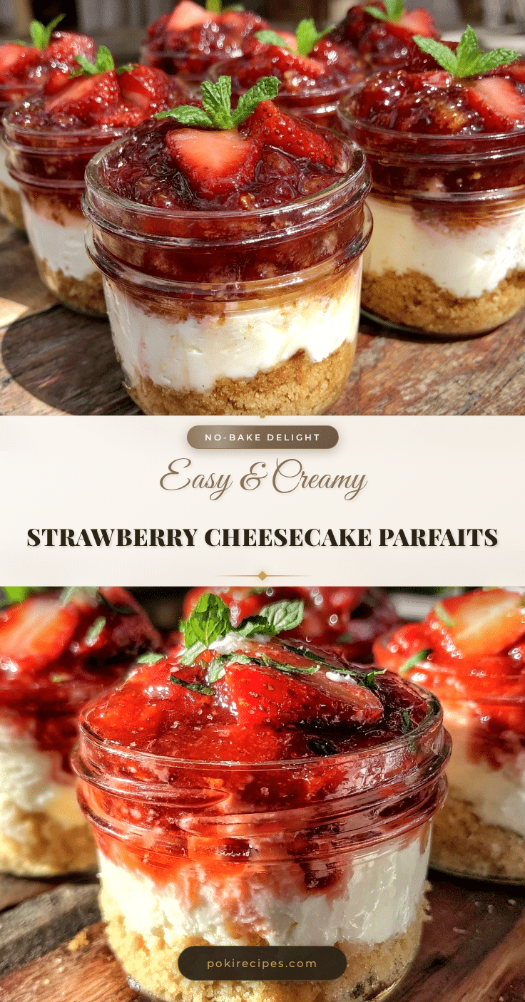 no bake strawberry cheesecake parfaits recipe