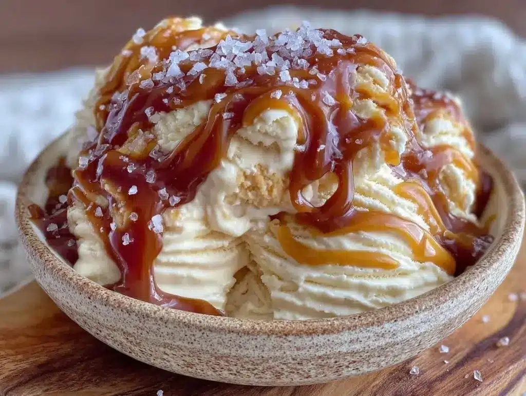 no-churn salted caramel ice cream - featured image