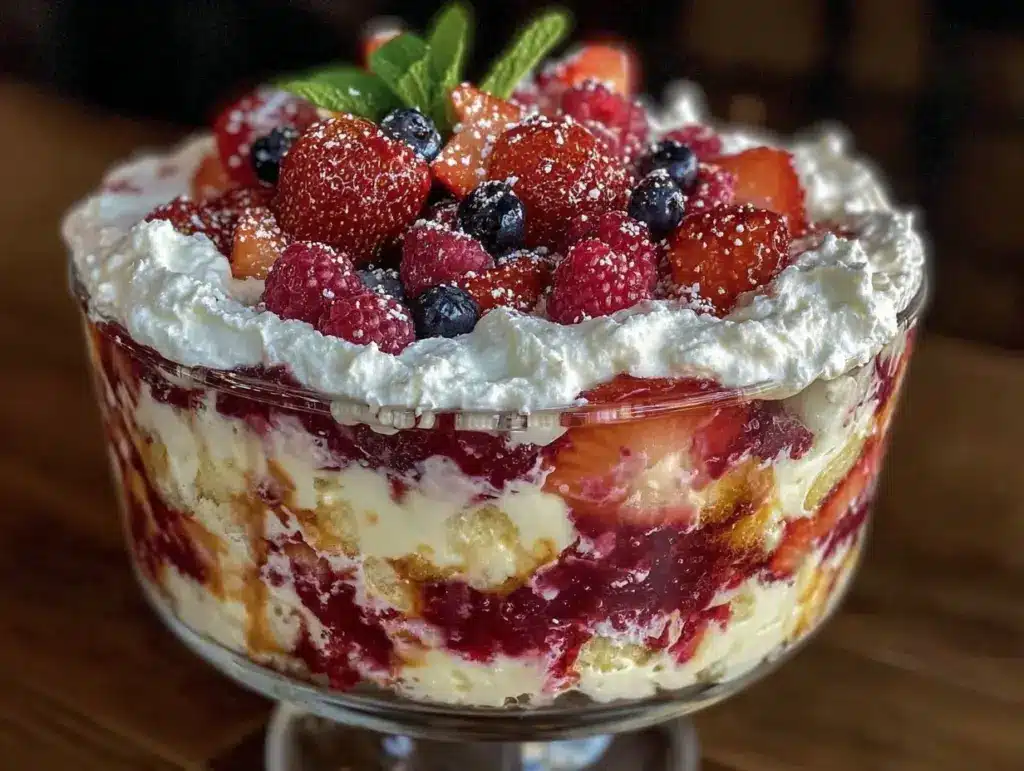 patriotic berry trifle - featured image
