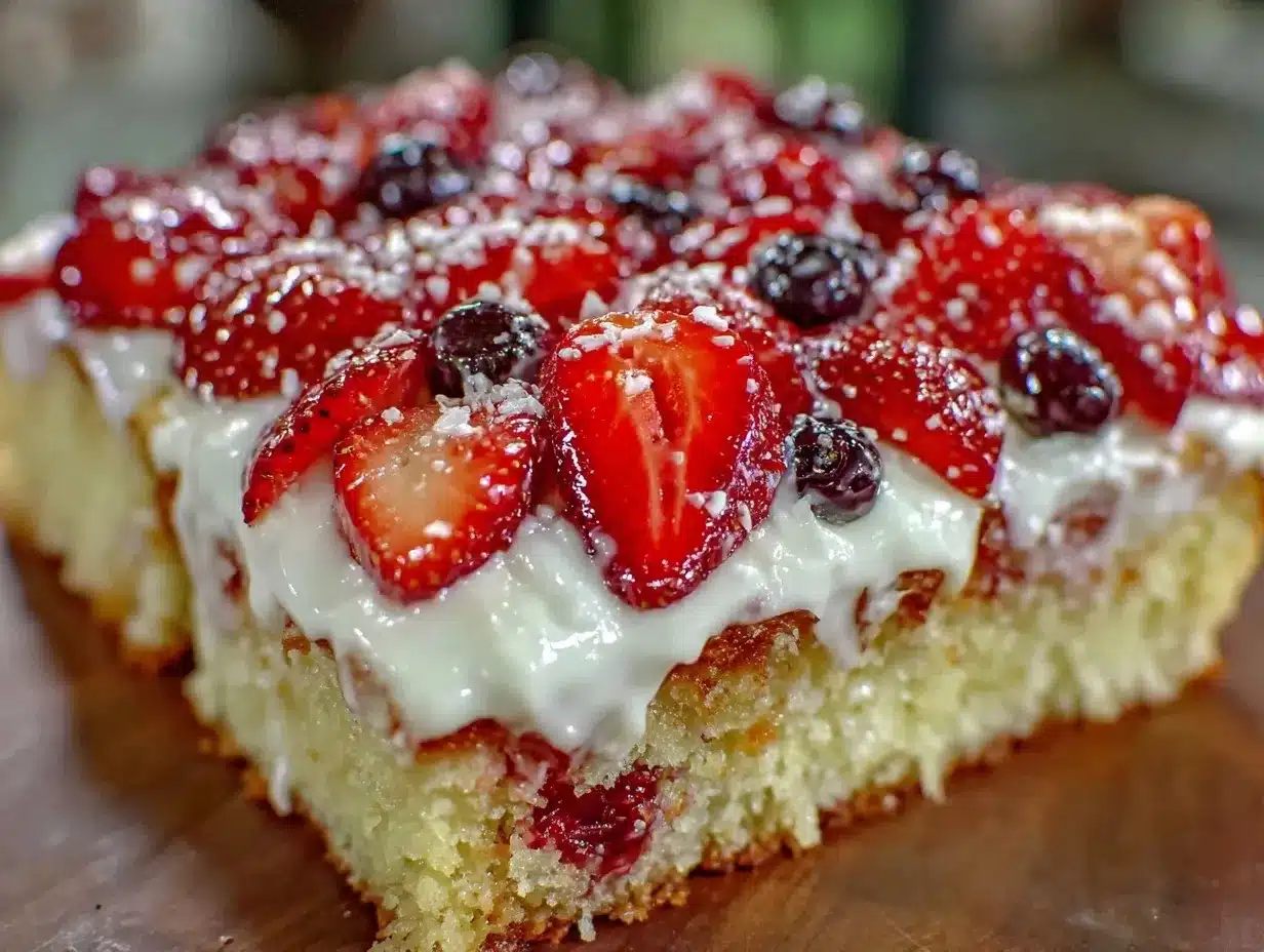 patriotic flag sheet cake preparation steps
