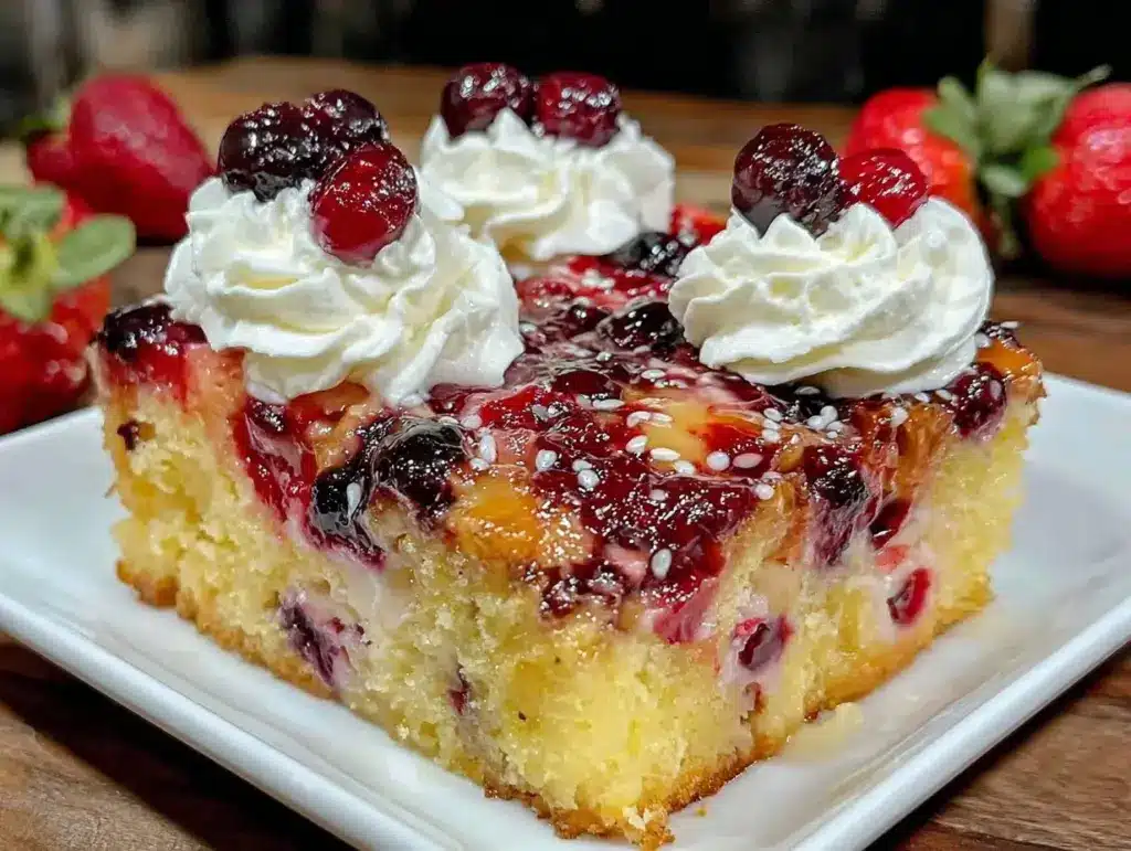 patriotic jello poke cake - featured image