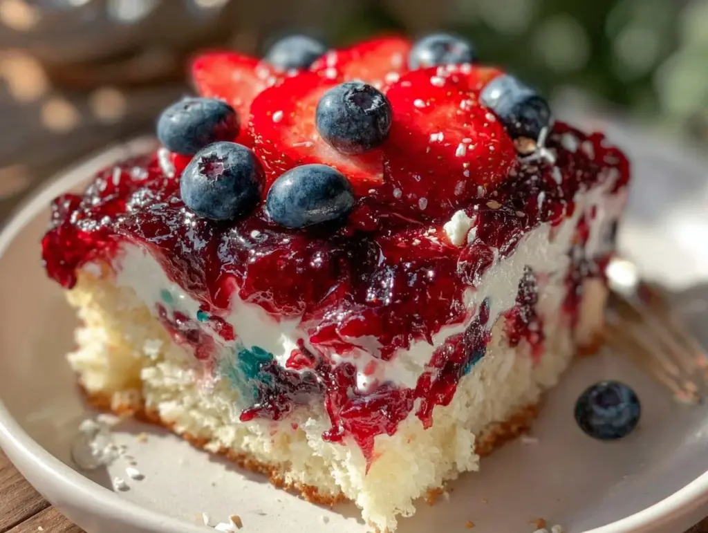 patriotic poke cake - featured image