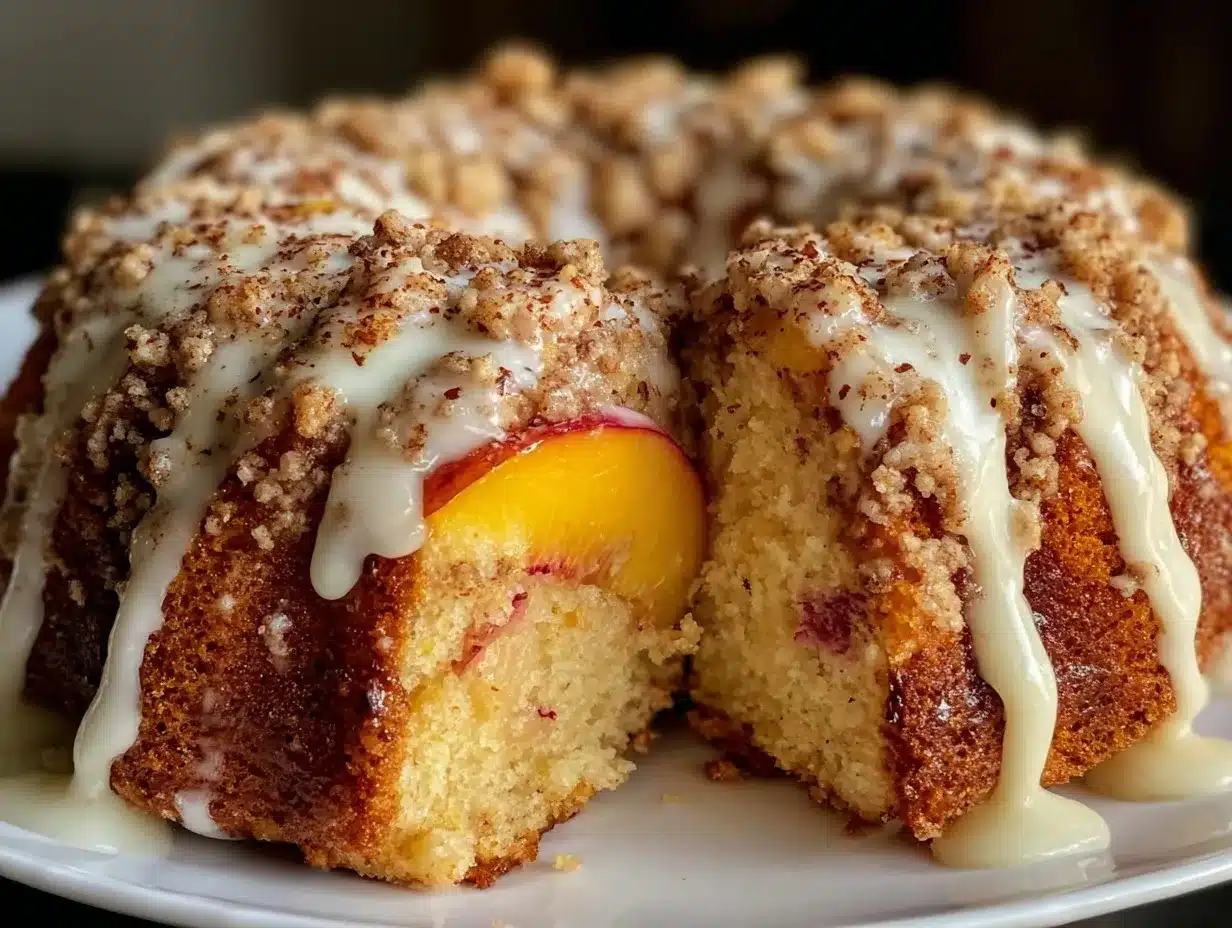 peach streusel coffee cake preparation steps
