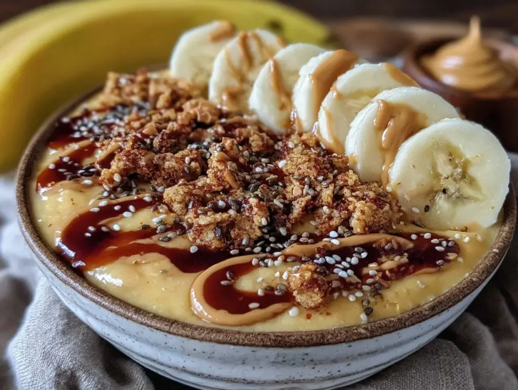 Quick Peanut Butter Banana Smoothie Bowl - featured image