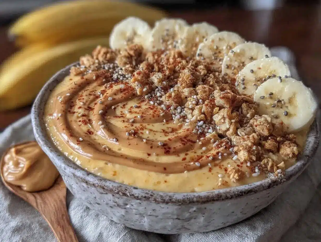 Quick Peanut Butter Banana Smoothie Bowl preparation steps