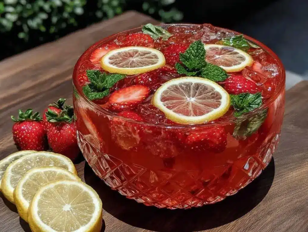 Refreshing Strawberry Lemonade Vodka Punch - featured image
