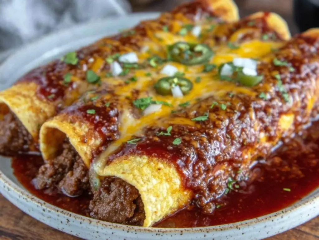 savory beef enchiladas - featured image