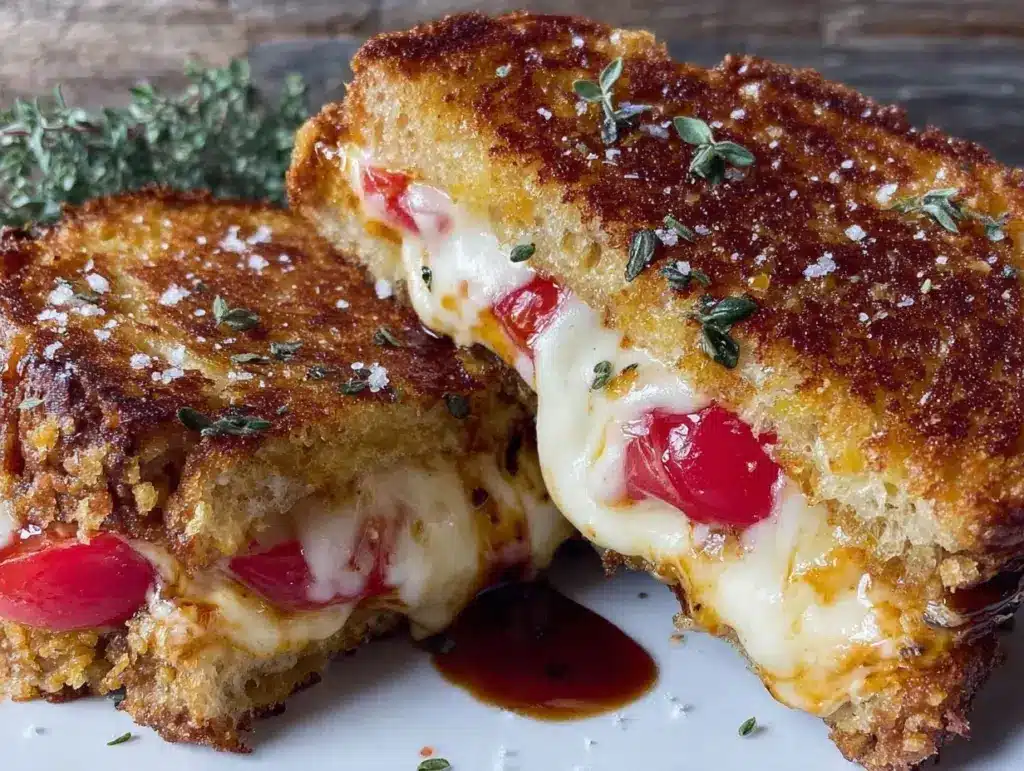 savory caprese grilled cheese - featured image