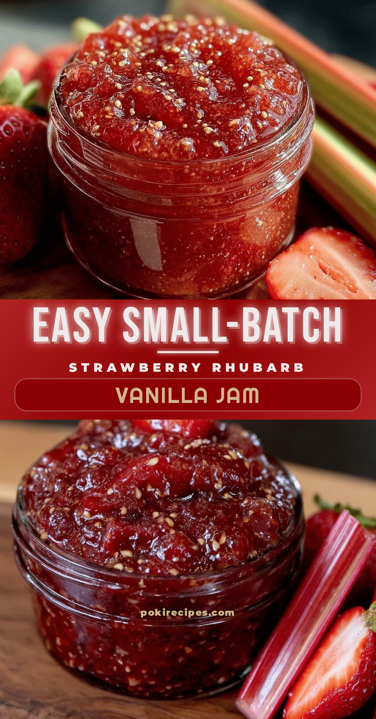 small-batch strawberry rhubarb vanilla jam recipe