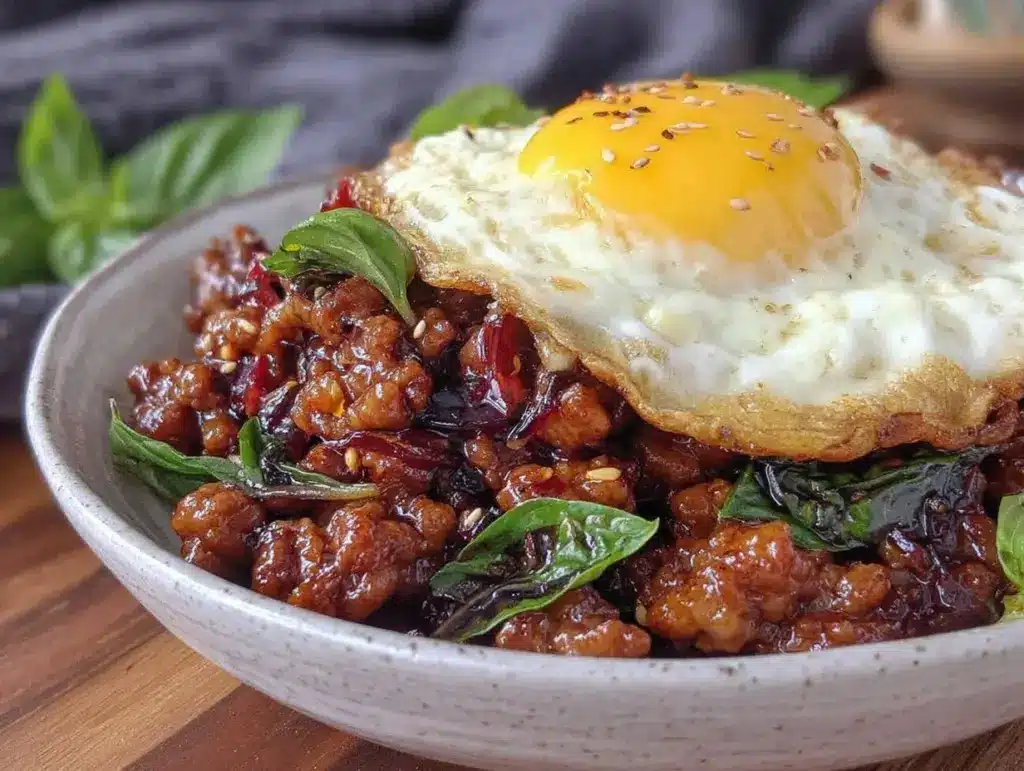 thai basil chicken stir fry - featured image
