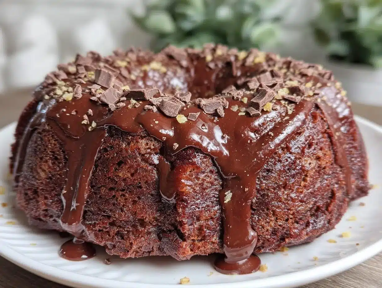 Ultimate Triple Chocolate Fudge Bundt Cake preparation steps