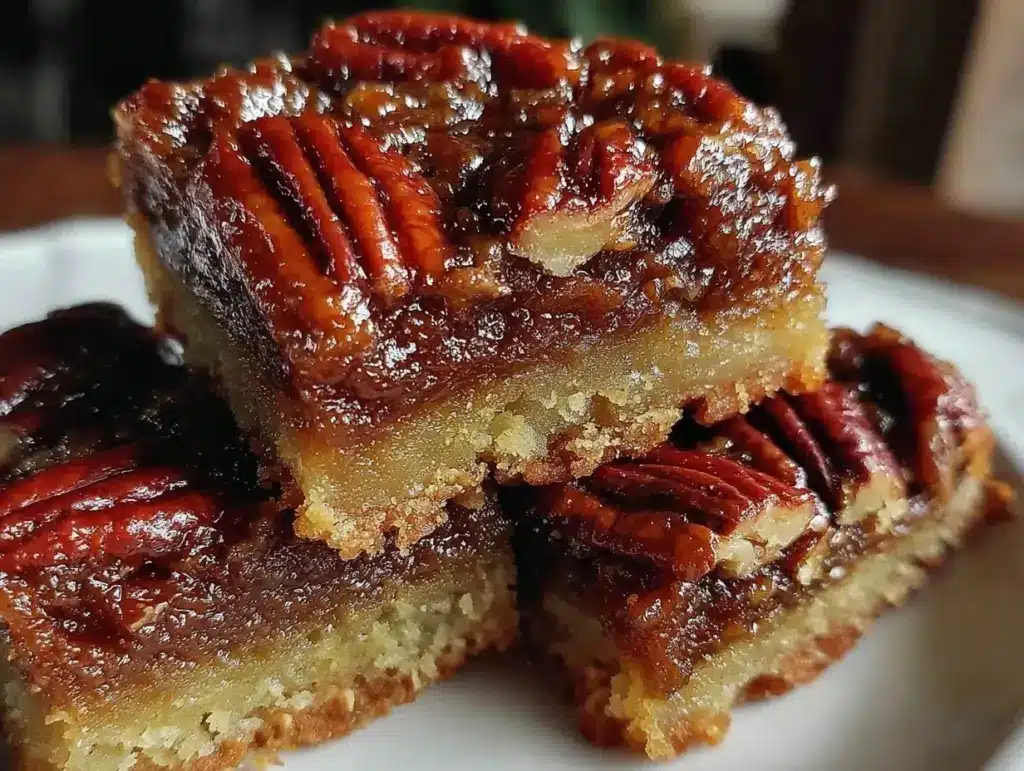 whiskey pecan pie bars - featured image