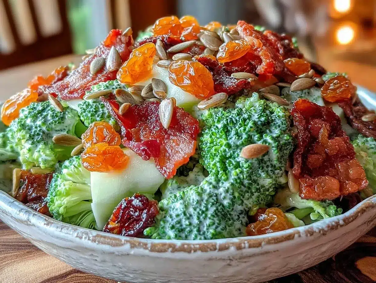 broccoli raisin bacon salad preparation steps