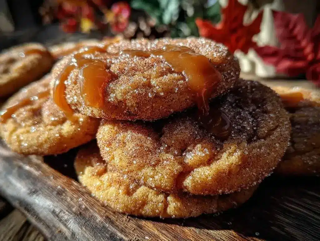brown butter pumpkin snickerdoodle cookies - featured image
