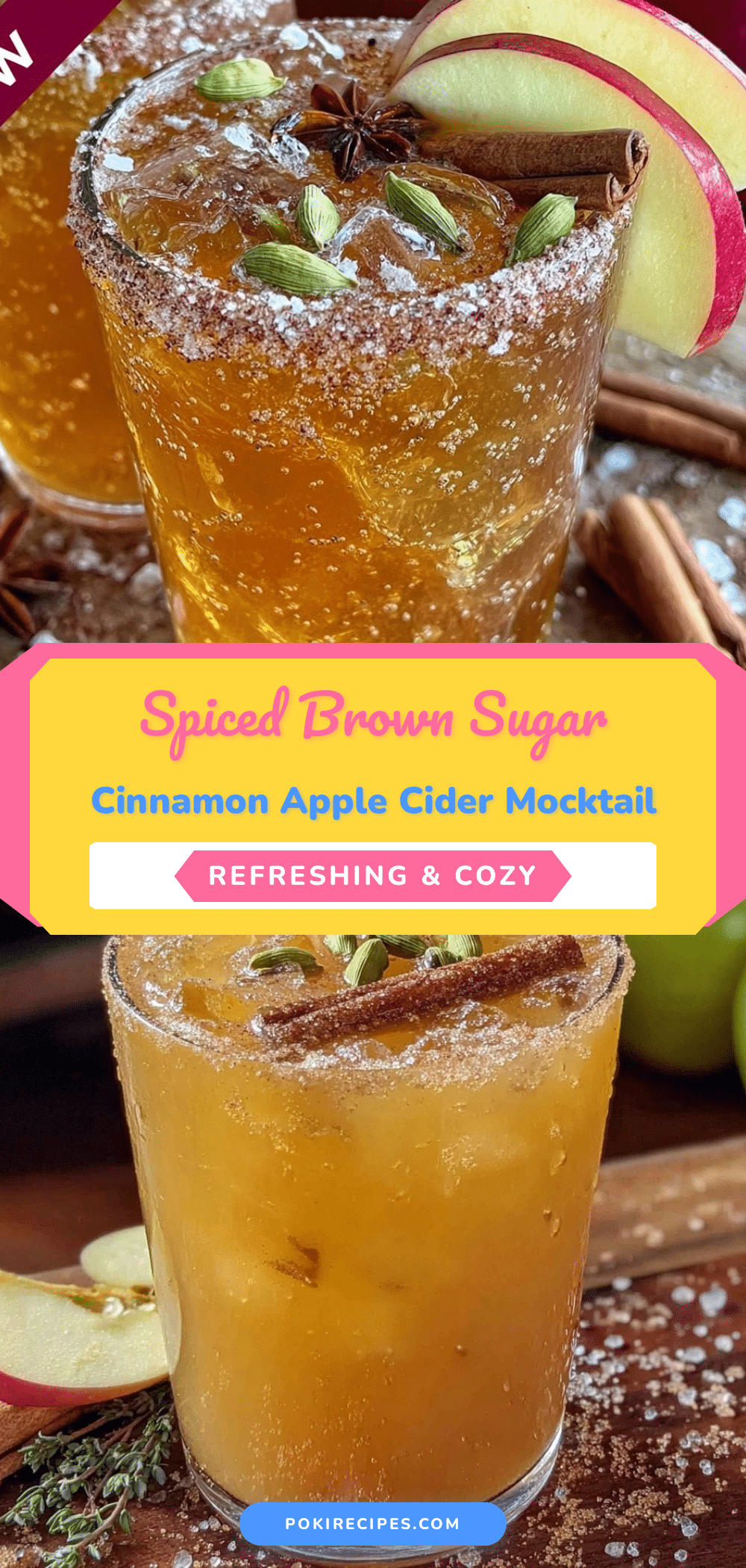 brown sugar cinnamon apple cider mocktail recipe