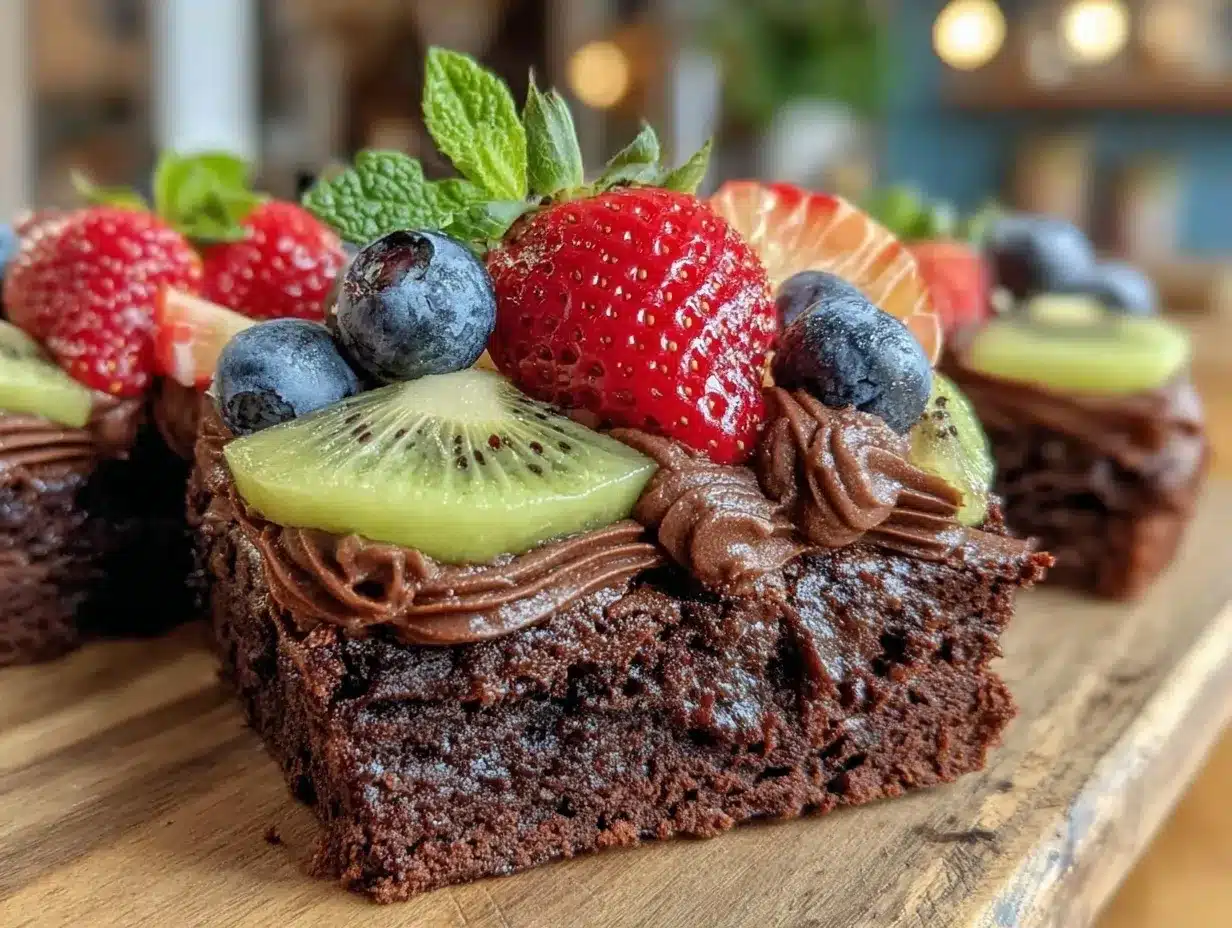 brownie fruit pizza preparation steps