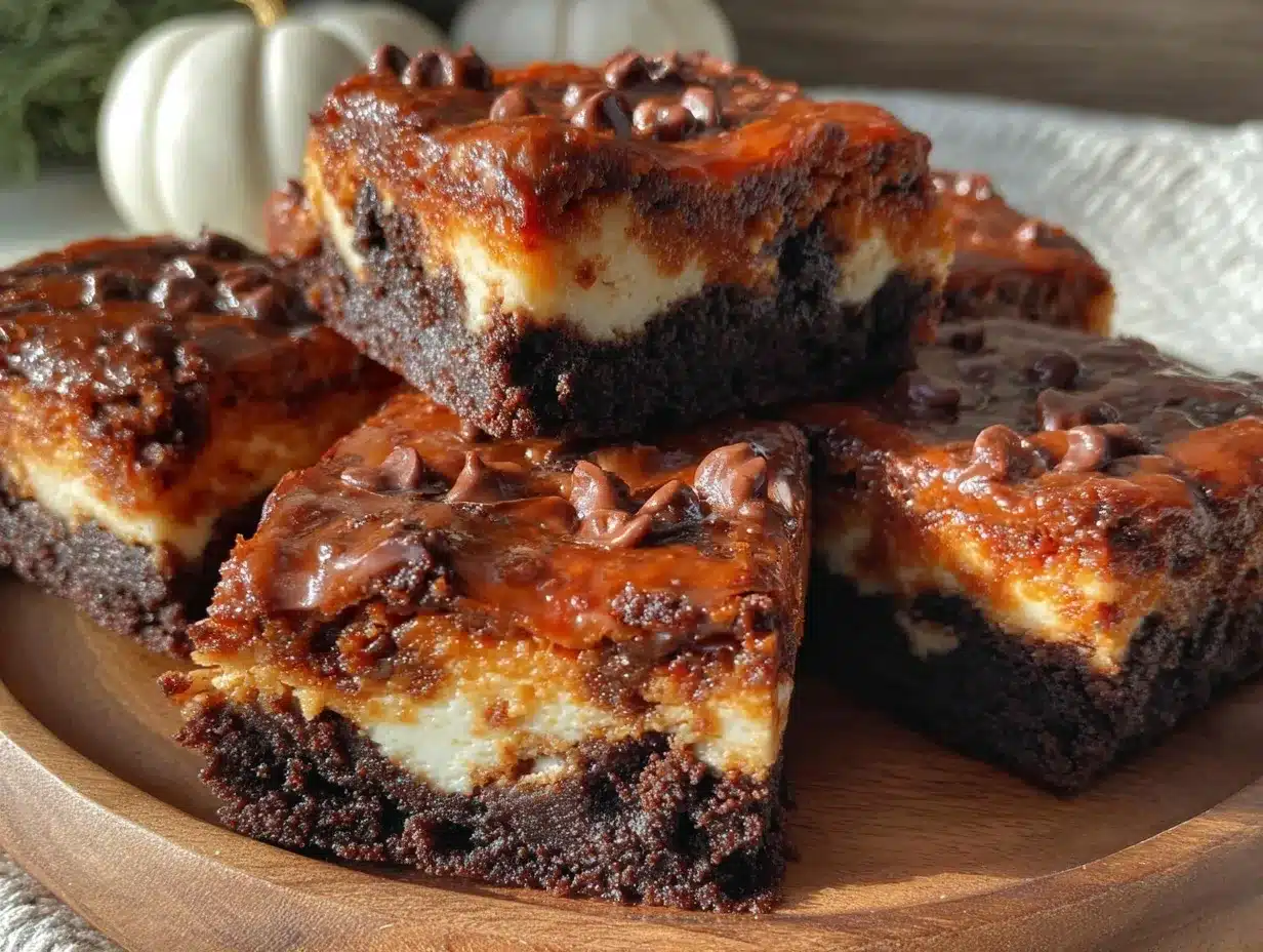 chocolate pumpkin cheesecake bars preparation steps