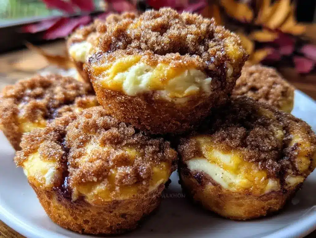 cozy pumpkin cream cheese swirl muffins - featured image
