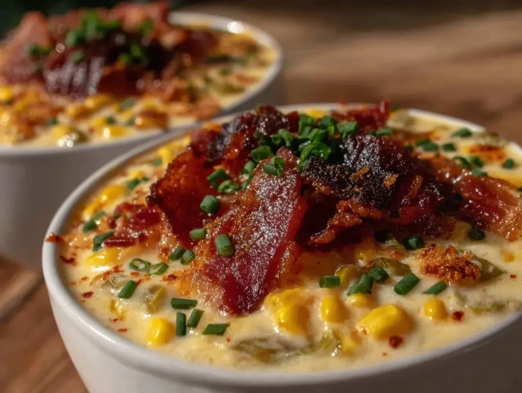 creamy hatch chile and corn chowder - featured image