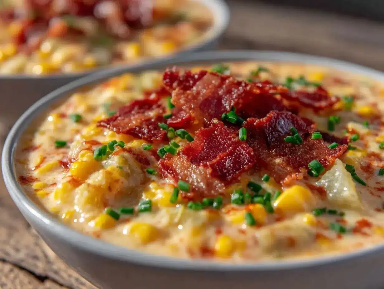 creamy hatch chile and corn chowder preparation steps