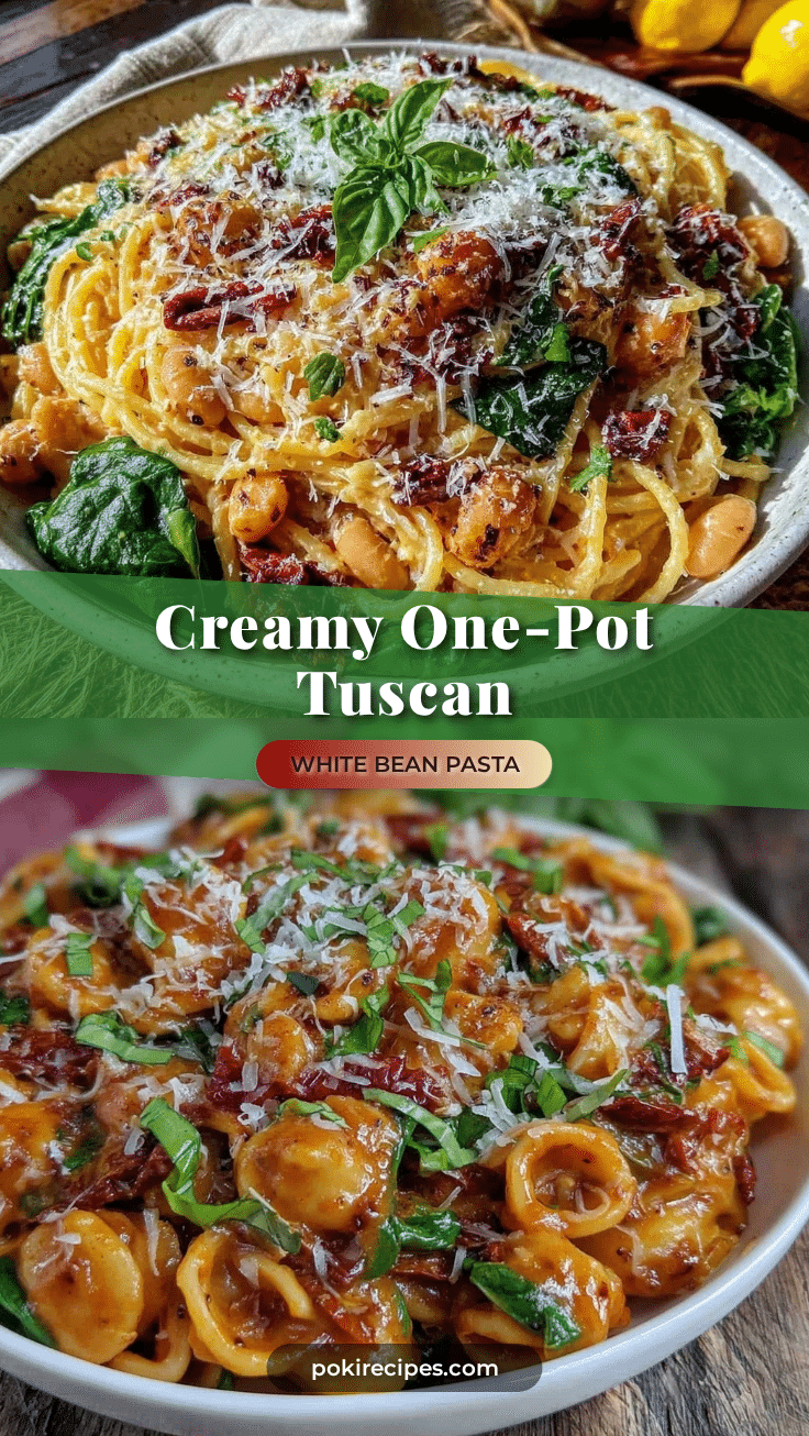creamy one-pot tuscan white bean pasta recipe