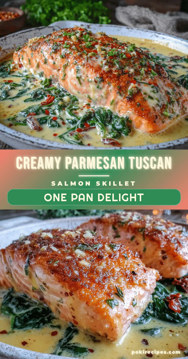 creamy parmesan tuscan salmon skillet recipe