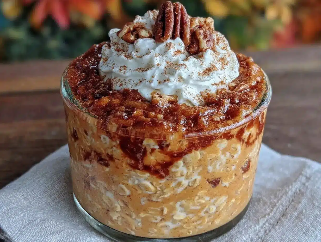 creamy spiced pumpkin latte overnight oats preparation steps