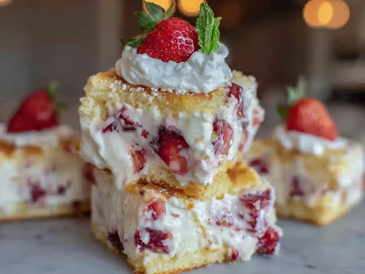 creamy strawberry shortcake ice cream sandwich bars preparation steps
