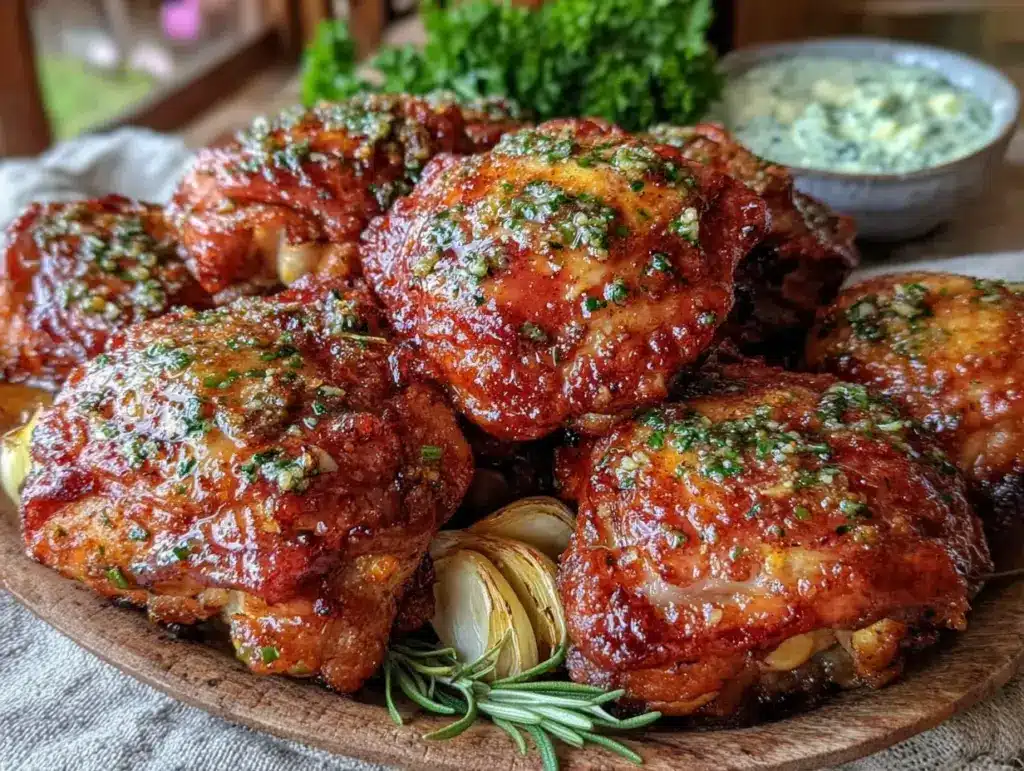 crispy air fryer chicken thighs - featured image