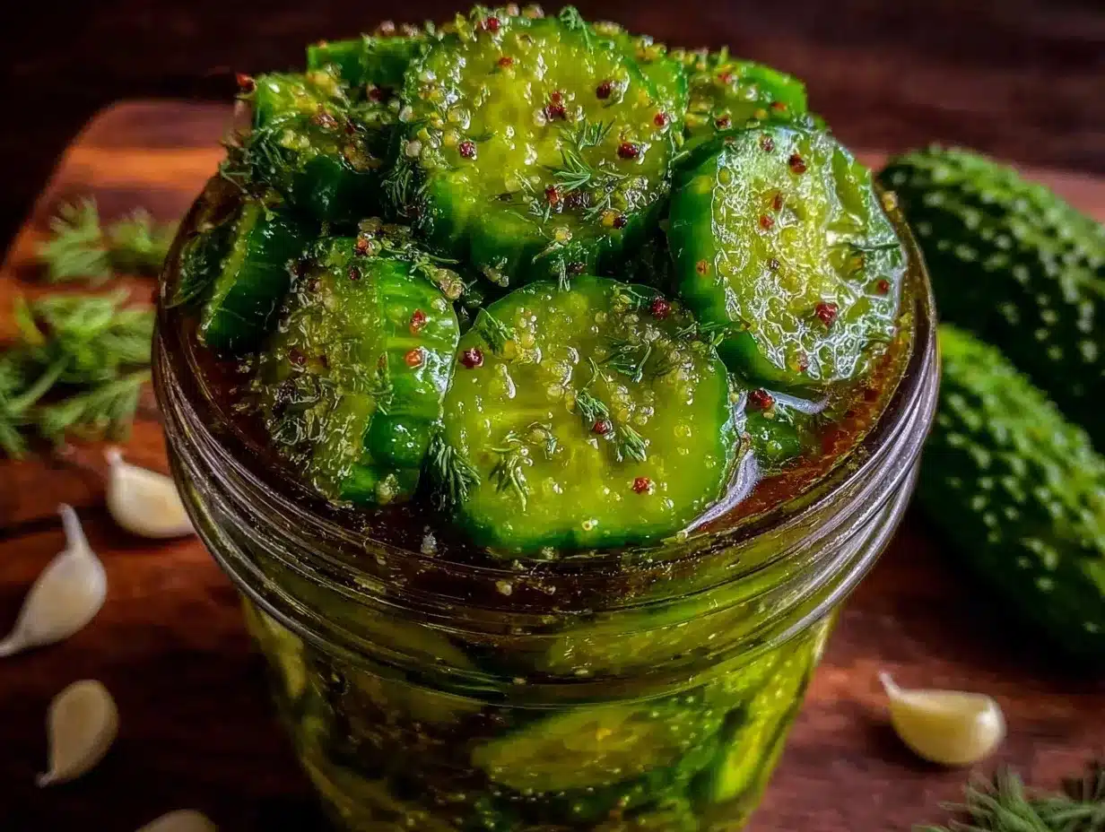 crispy garlic dill pickles refrigerator recipe preparation steps